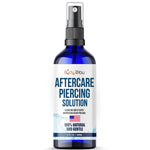 Piercing Aftercare Spray - Saline Cleaning Solution Nose Belly Ear Piercing Cleaner - Wound Wash Keloid Treatment Piercing Bump Removal - Sea Salt Aloe Rosemary - Mist 2 Fl Oz (60ml)