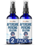 Piercing Aftercare Spray - Saline Cleaning Solution Nose Belly Ear Piercing Cleaner - Wound Wash Keloid Treatment Piercing Bump Removal - Sea Salt Aloe Rosemary - Mist 2 Fl Oz (60ml)