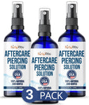 Piercing Aftercare Spray - Saline Cleaning Solution Nose Belly Ear Piercing Cleaner - Wound Wash Keloid Treatment Piercing Bump Removal - Sea Salt Aloe Rosemary - Mist 2 Fl Oz (60ml)