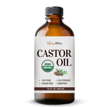 BodyJ4You Organic Castor Oil - Pure 100% USDA Certified Cold Pressed - Natural Hair Growth Eyelashes Eyebrows Veganic - Rich Hydration Healthy Skin Moisturizer Lash Serum Brow