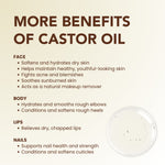 BodyJ4You Organic Castor Oil - Pure 100% USDA Certified Cold Pressed - Natural Hair Growth Eyelashes Eyebrows Veganic - Rich Hydration Healthy Skin Moisturizer Lash Serum Brow