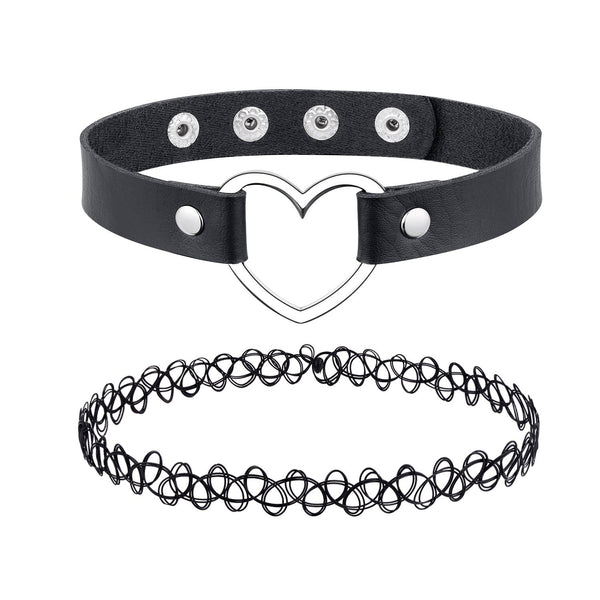 Womens Studded Choker Necklace Collar 80s 90s Punk Gothic Girl Ladies  Costume