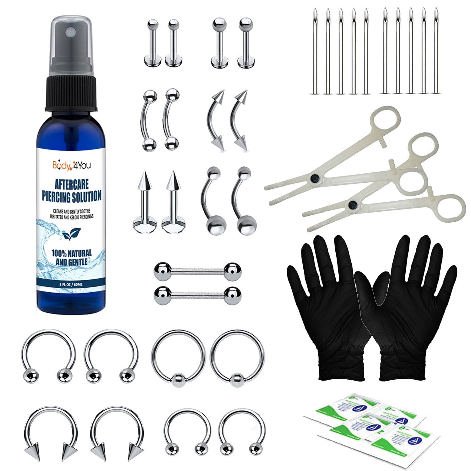 Dropship 21PCS Professional Piercing Kit Stainless 14G 16G Belly Button  Rings Septum Nose Lip Labret Eyebrow Cartilage Tragus Rings Body Piercing  Tools to Sell Online at a Lower Price